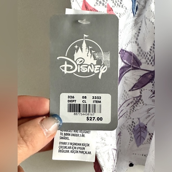 Official Disney Girls White Floral Lace Swimsuit Coverup With high end d… - Picture 6 of 10